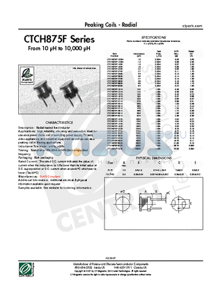 CTCH875F datasheet - Peaking Coils - Radial