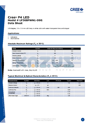 LP368PWN1-D0G datasheet - P4 LED