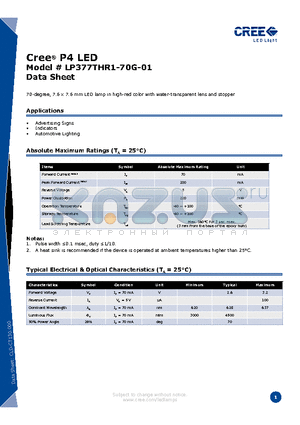 LP377THR1-70G-01 datasheet - P4 LED