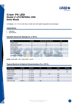 LP378PWN1-C0G datasheet - P4 LED