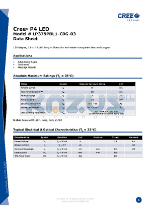 LP379PBL1-C0G-03 datasheet - P4 LED