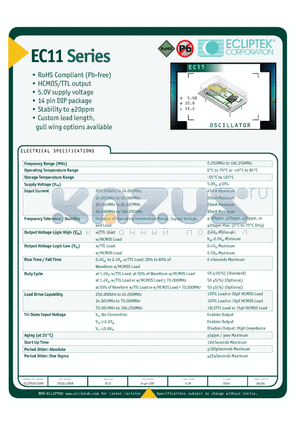 EC1100ETT-60.000M-G datasheet - OSCILLATOR