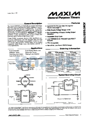 ICM7556ISD datasheet - General Purpose timers