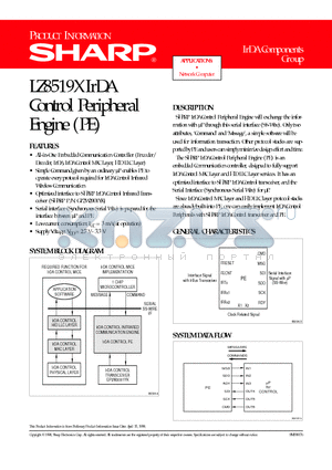 LZ8519X datasheet - IrDA Control Peripheral Engine (PE)