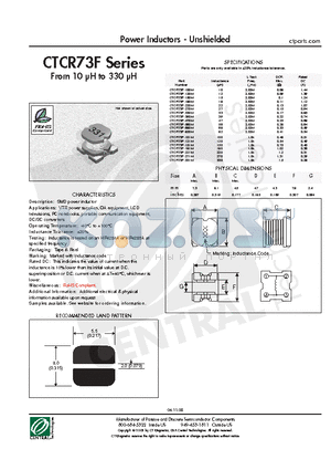 CTCR73F-331M datasheet - Power Inductors - Unshielded