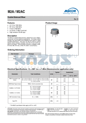 M2A datasheet - Double-Balanced Mixer