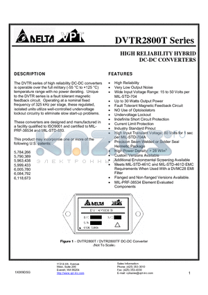 DVTR28515F-XXX datasheet - HIGH RELIABILITY HYBRID DC-DC CONVERTERS