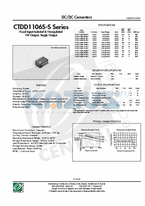 CTDD1106S-1212S-1 datasheet - DC/DC Converters