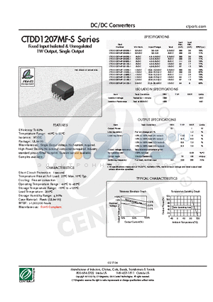 CTDD1207MF-0505S-1 datasheet - DC/DC Converters