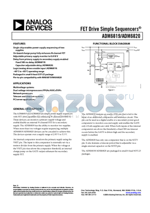 ADM6819ARJZ-REEL7 datasheet - FET Drive Simple Sequencers