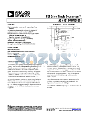 ADM6820 datasheet - FET Drive Simple Sequencers