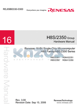 H8S-2350 datasheet - 16-Bit Single-Chip Microcomputer