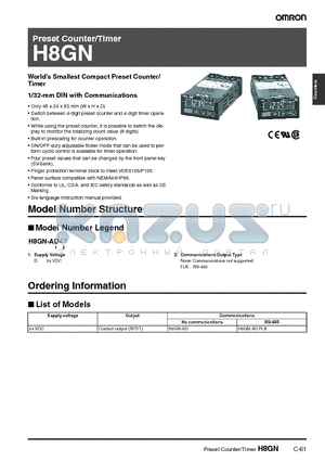 H8GN-AD-FLK datasheet - Preset Counter/Timer H8GN C-61