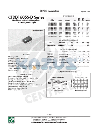 CTDD1605S-0505D-1 datasheet - DC/DC Converters