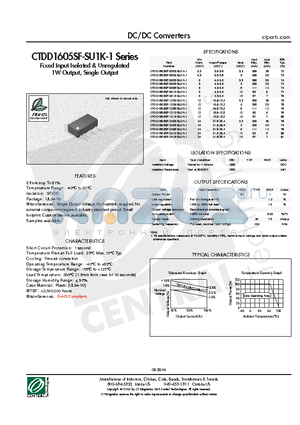 CTDD1605SF-1215-SU1K-1 datasheet - DC/DC Converters