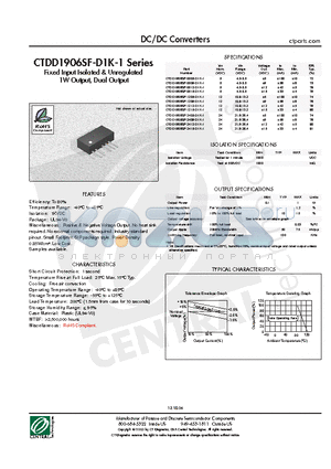 CTDD1906SF-0505-D1K-1 datasheet - DC/DC Converters