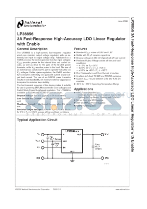 LP38856SX-1.2 datasheet - 3A Fast-Response High-Accuracy LDO Linear Regulator with Enable