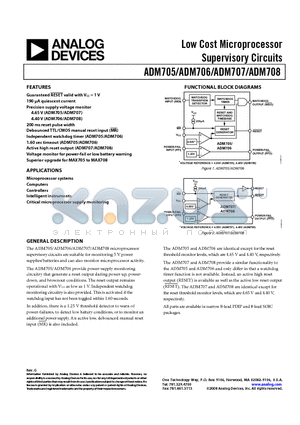 ADM706AN datasheet - Supervisory Circuits
