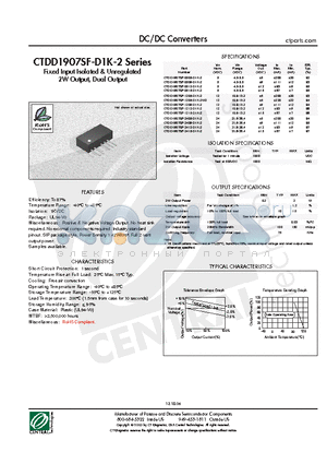 CTDD1907SF-1205-D1K-2 datasheet - DC/DC Converters