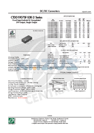 CTDD1907SF-1212S3K-2 datasheet - DC/DC Converters