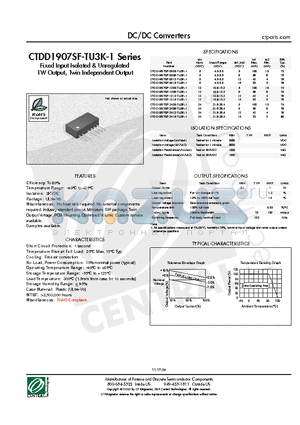 CTDD1907SF-2405-TU3K-1 datasheet - DC/DC Converters