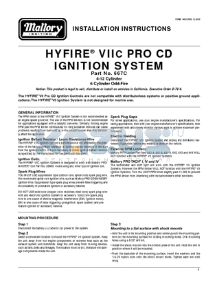 667C datasheet - HYFIRE VIIC PRO CD IGNITION SYSTEM