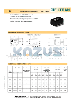 6683 datasheet - LAN 10/100 Base-T Single Port