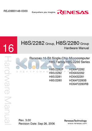 H8S2282 datasheet - 16-Bit Single-Chip Microcomputer H8S Family/H8S/2200 Series