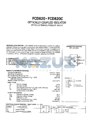 FCD820 datasheet - OPTICALLY-COUPLED ISOLATOR