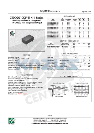 CTDD2010DF-050909-T1K-1 datasheet - DC/DC Converters