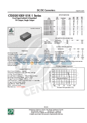 CTDD2010DF-0515-S1K-1 datasheet - DC/DC Converters