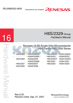 H8S2321 datasheet - 16-Bit Single-Chip Microcomputer H8S Family/H8S/2300 Series