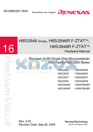H8S2647 datasheet - Renesas 16-Bit Single-Chip Microcomputer H8S Family/H8S/2600 Series
