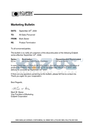 EC1400SJETTS-25000MTR datasheet - OSCILLATOR