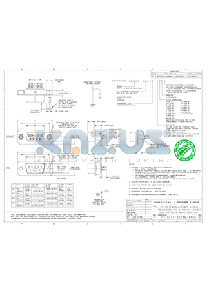 FCE17-A15PM-2T0G datasheet - FCEC17 SERIES FILTERED D-SUB CONNECTOR,  PIN & SOCKET, SOLDER CUP CONTACTS, RoHS COMPLIANT