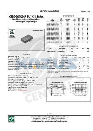 CTDD2010DLF-0515-SU1K-1 datasheet - DC/DC Converters