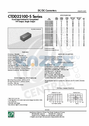 CTDD2210D-1203S-1 datasheet - DC/DC Converters