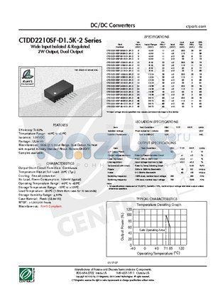 CTDD2210SF-0509-D1.5K-2 datasheet - DC/DC Converters