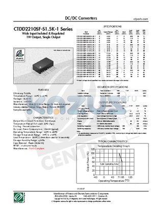 CTDD2210SF-0505-S1.5K-1 datasheet - DC/DC Converters