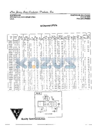 J305 datasheet - N-CHANNEL JFETS