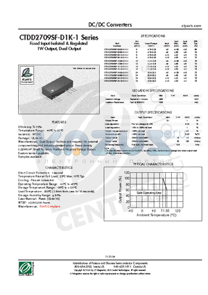 CTDD2709SF-0512-D1K-1 datasheet - DC/DC Converters