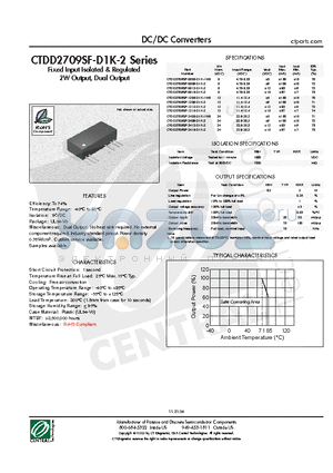 CTDD2709SF-0515-D1K-2 datasheet - DC/DC Converters