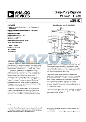 ADM8832 datasheet - Charge Pump Regulator for Color TFT Panel