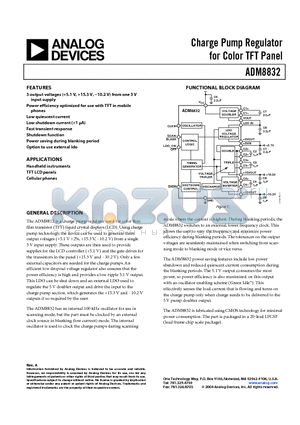 ADM8832ACPZ-REEL7 datasheet - Charge Pump Regulator for Color TFT Panel