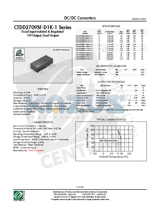 CTDD2709SF-1215-D1K-1 datasheet - DC/DC Converters