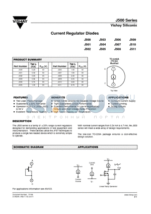 J504 datasheet - Current Regulator Diodes