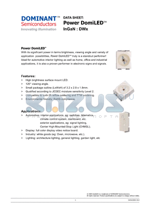 DWT-UJS-U2 datasheet - Power LED