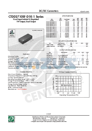 CTDD2710SF-0505-D1K-1 datasheet - DC/DC Converters