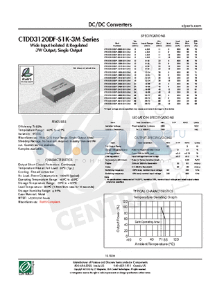 CTDD3120DF-0505-S1K-3M datasheet - DC/DC Converters