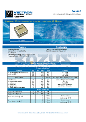 DX-040_12 datasheet - Oven Controlled Crystal Oscillator